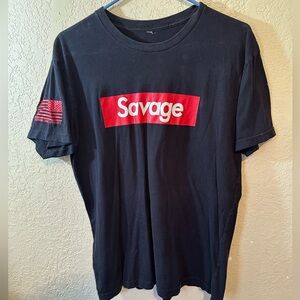 DownRange Apparel Men’s “Savage” Box Logo Graphic Tee Shirt